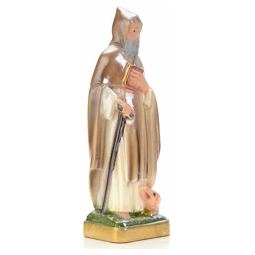 St Antony the Great statue in plaster and pearlized colors, 20 c 2