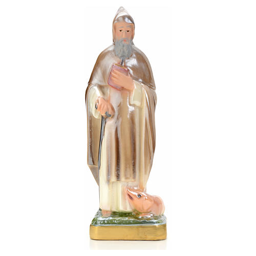 St Antony the Great statue in plaster and pearlized colors, 20 c 1