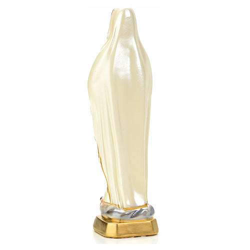 Our Lady of Lourdes statue in plaster and pearlized colors, 20cm 4