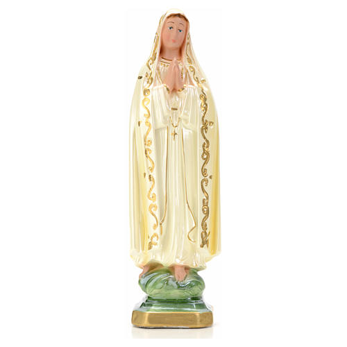 Our Lady of Fatima statue in plaster and pearlized colors, 30 c 1
