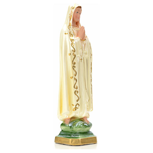Our Lady of Fatima statue in plaster and pearlized colors, 30 c 2