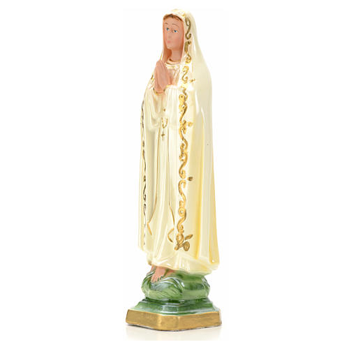 Our Lady of Fatima statue in plaster and pearlized colors, 30 c 3