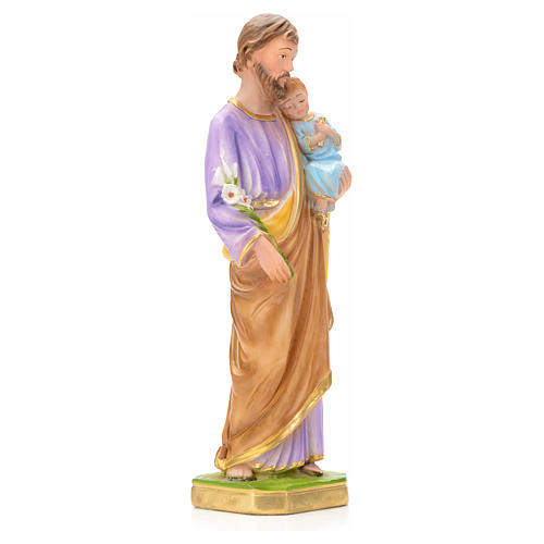 St Joseph and Baby Jesus statue in plaster, 30 cm 2