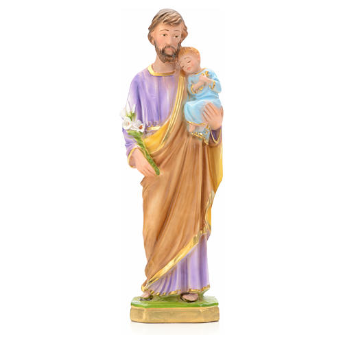 St Joseph and Baby Jesus statue in plaster, 30 cm 1