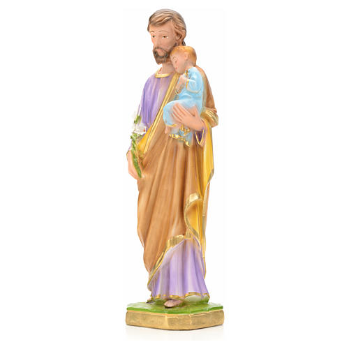 St Joseph and Baby Jesus statue in plaster, 30 cm 3