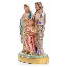 Holy Family statue in iridescent plaster 16cm