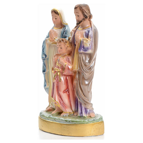 Holy Family statue in iridescent plaster 16cm 2