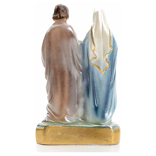 Holy Family statue in iridescent plaster 16cm 3