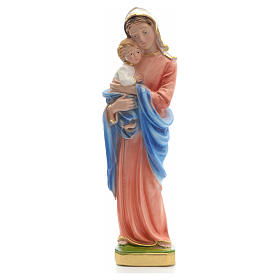 Virgin Mary and Baby Jesus statue in iridescent plaster 30cm