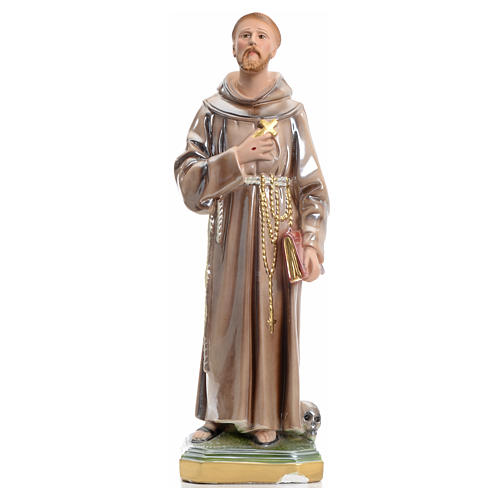 STOCK San Francesco d'Assisi 40 cm gesso PICCOLO DIFETTO 1