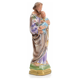 Saint Joseph and baby, statue in iridescent plaster 16cm