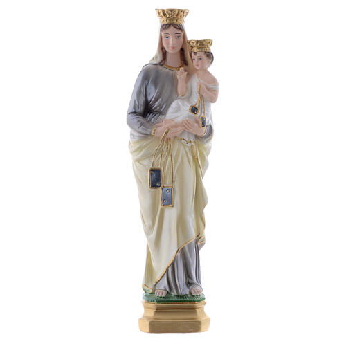 Notre Dame du Mont-Carmel plâtre perlé 40cm 1