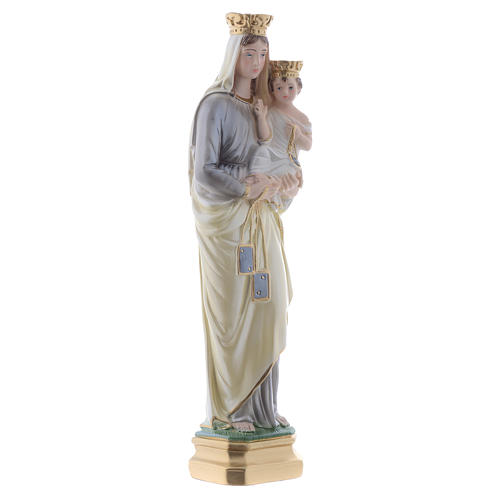 Notre Dame du Mont-Carmel plâtre perlé 40cm 3