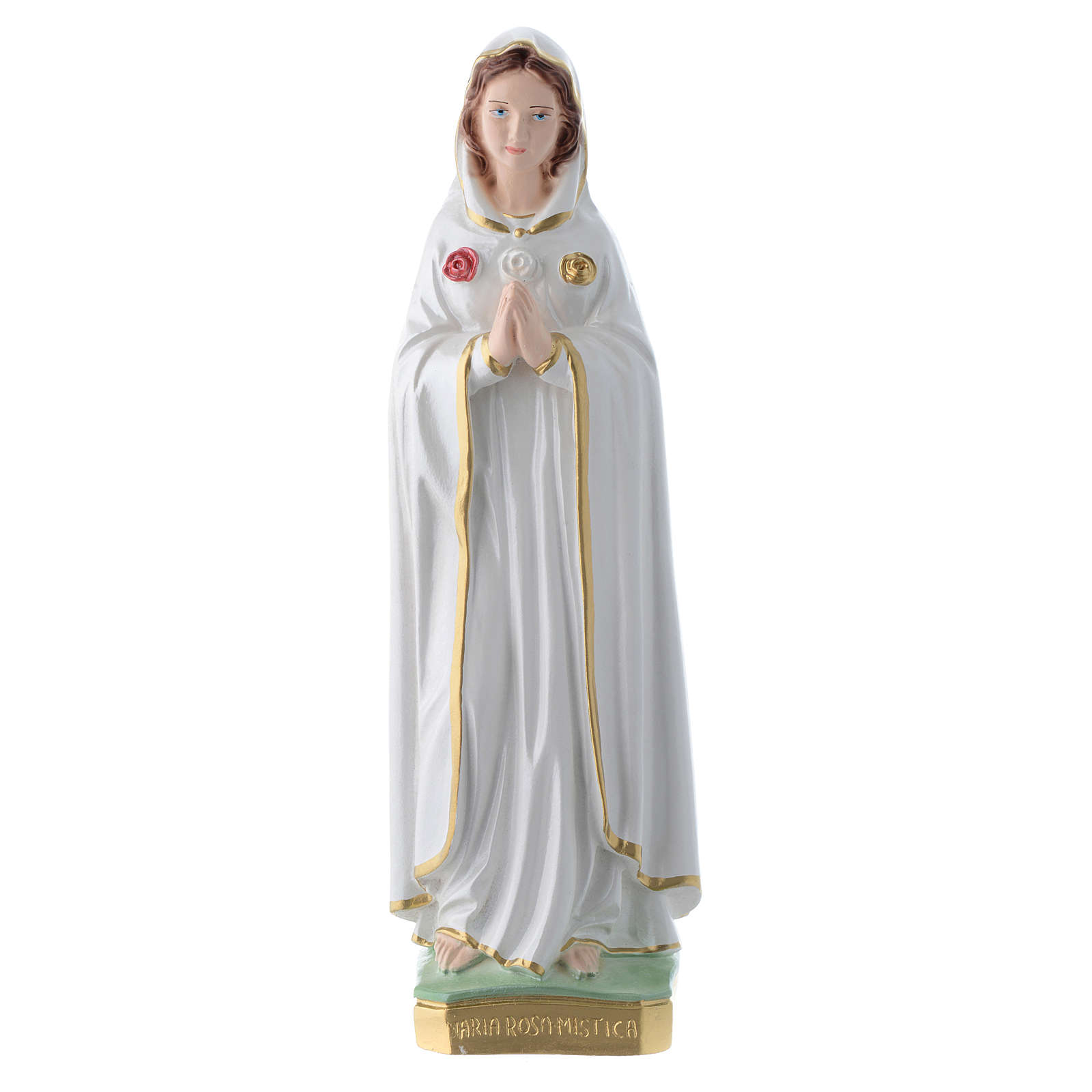 Our Lady of Rosa Mystica in pearlized plaster statue, 30 cm | online ...