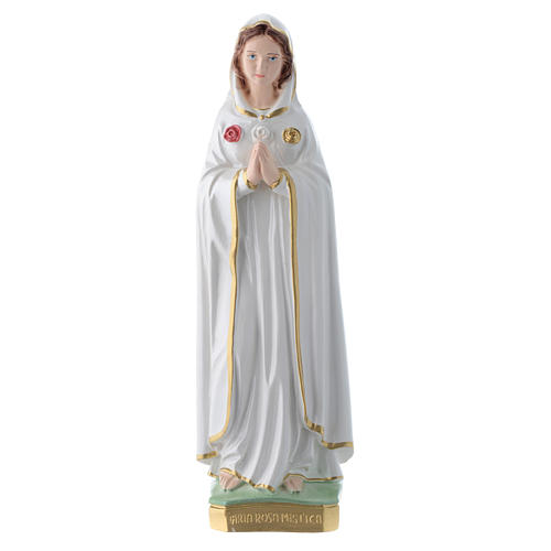Our Lady of Rosa Mystica in pearlized plaster statue, 30 cm 1