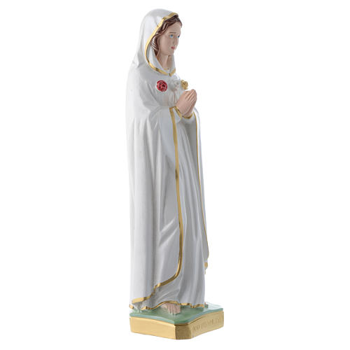 Our Lady of Rosa Mystica in pearlized plaster statue, 30 cm 2