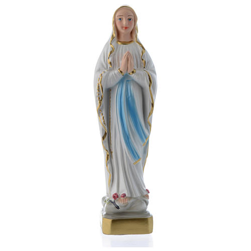 Our Lady of Lourdes statue 20 cm in mother of pearl gypsum 1