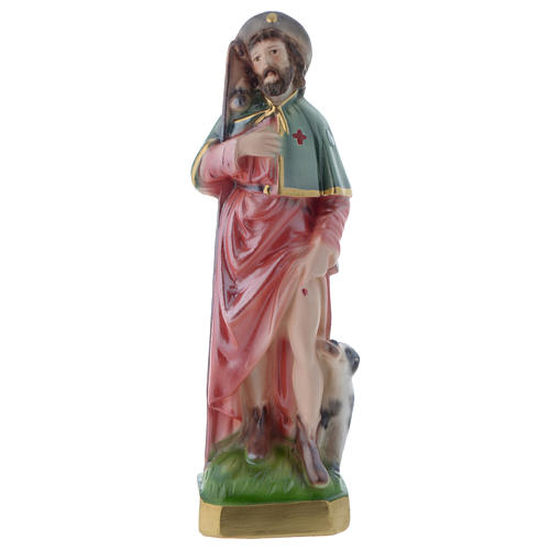 Saint Roch statue 20 cm in mother of pearl gypsum 1