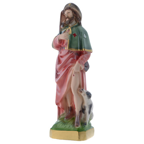 San Rocco 20 cm statua gesso madreperlato 2