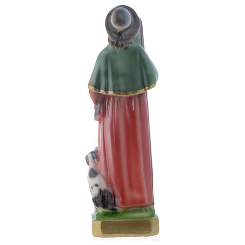 San Rocco 20 cm statua gesso madreperlato 3