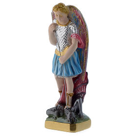 Saint Micheal statue 20 cm in mother of pearl gypsum