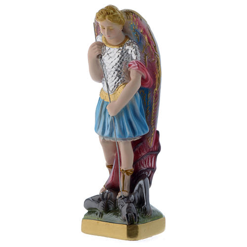 Saint Michel 20 cm statue plâtre nacré 2
