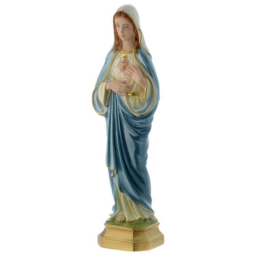 Immaculate Heart of Mary, statue in pearly gypsum 40 cm 2