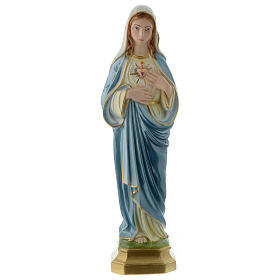 Sagrado Corazón de María 40 cm yeso perlado