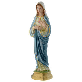 Sagrado Corazón de María 40 cm yeso perlado