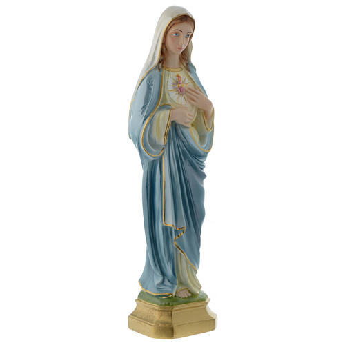 Sagrado Corazón de María 40 cm yeso perlado 3