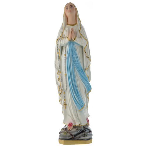 Our Lady of Lourdes, statue in pearly gypsum 50 cm 1