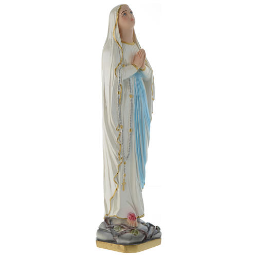 Our Lady of Lourdes, statue in pearly gypsum 50 cm 3