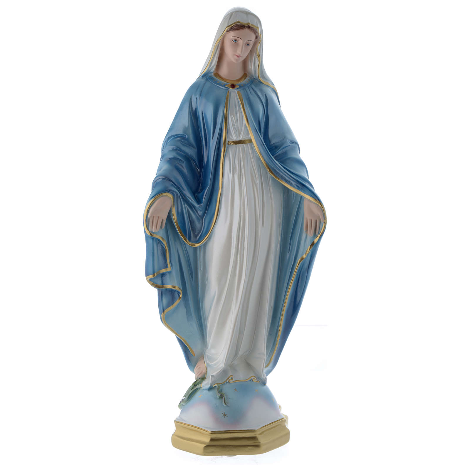 Our Lady Of Miracles Statue 60 Cm In Mother Of Pearl Gypsum 