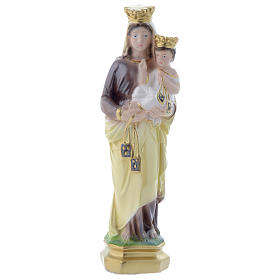 Plaster statue Our Lady of Mount Carmel 20 cm, mother-of-pearl effect