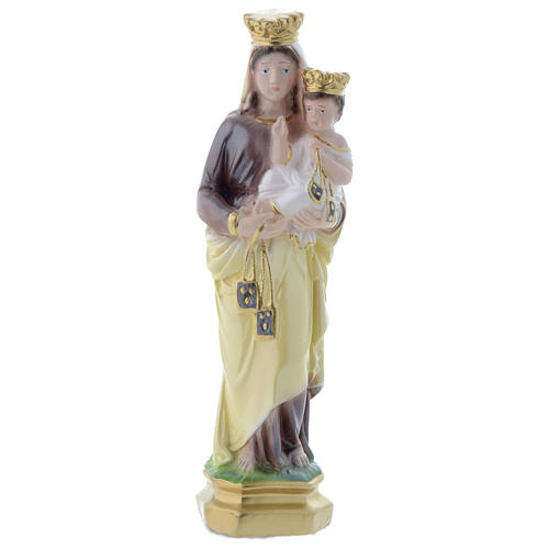 Plaster statue Our Lady of Mount Carmel 20 cm, mother-of-pearl effect 1