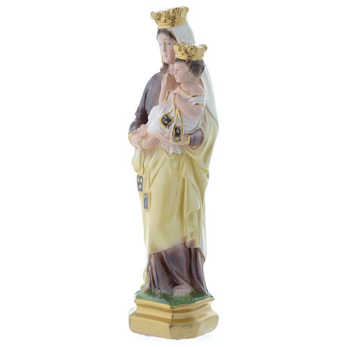 Plaster statue Our Lady of Mount Carmel 20 cm, mother-of-pearl effect 2