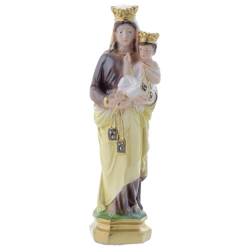 Statua Madonna del Carmine 20 cm gesso Statua Madreperlaceo 1