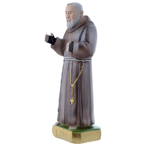 Father Pio 20 cm statue in plaster, mother of pearl finish 2