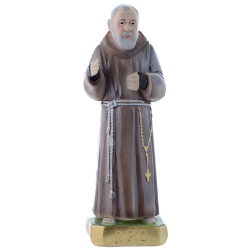 St. Padre Pio 7.87 inch plaster mother of pearl finish statue 1