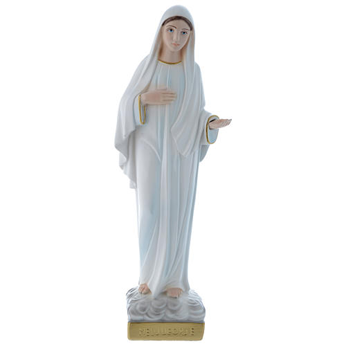 Statua Madonna di Medjugorje 30 cm gesso madreperlaceo 1