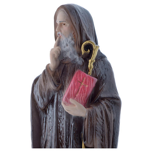 Statua San Benedetto 30 cm gesso madreperlaceo 2