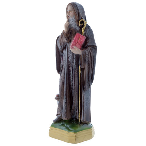 Statua San Benedetto 30 cm gesso madreperlaceo 3