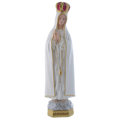 Estatua Virgen de Fátima 36 cm yeso nacarado 1