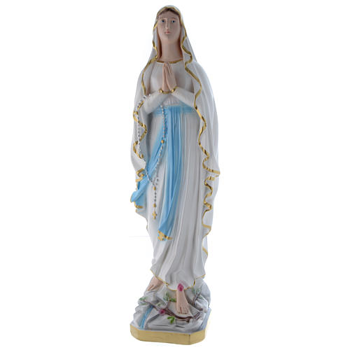 Statue Notre-Dame de Lourdes 60 cm plâtre nacré 1