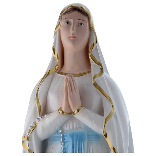 Statue Notre-Dame de Lourdes 60 cm plâtre nacré 2