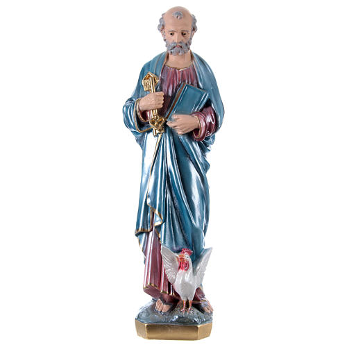 St Peter 60 cm in mother-of-pearl plaster 1