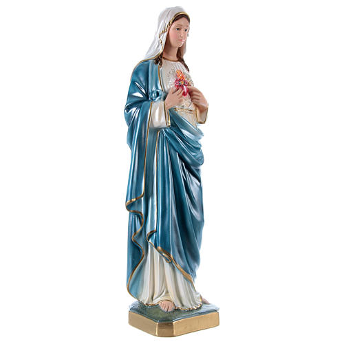 Imagem em gesso nacarado Sagrado Coração de Maria 60 cm 4