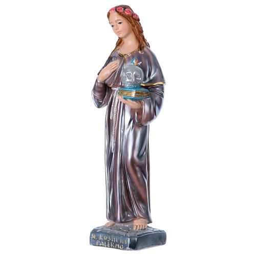 Saint Rosalie, pearlized plaster statue 40 cm 3