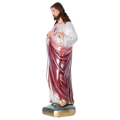Sacred Heart of Jesus 40 cm in mother-of-pearl plaster 3