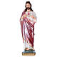 Sacred Heart of Jesus 40 cm in mother-of-pearl plaster s1